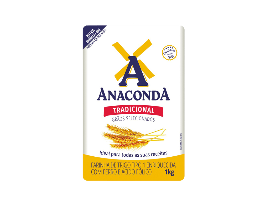 FARINHA DE TRIGO PEQUENA TIPO 1 ANACONDA 1 KG (FDO 10 KG)